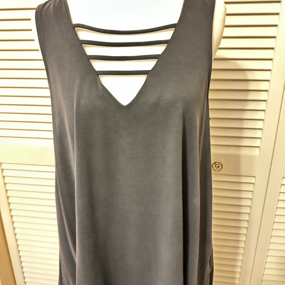 Bobeau Charcoal Strappy Tank Top